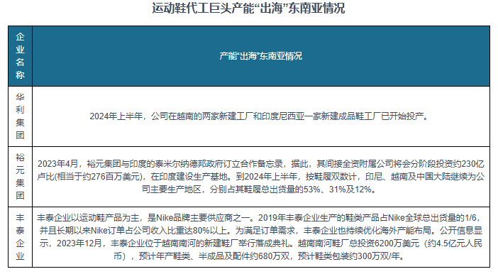 发展前景预测报告（2024-2031年）新利娱乐中国运动鞋代工行业现状深度研究与(图5)